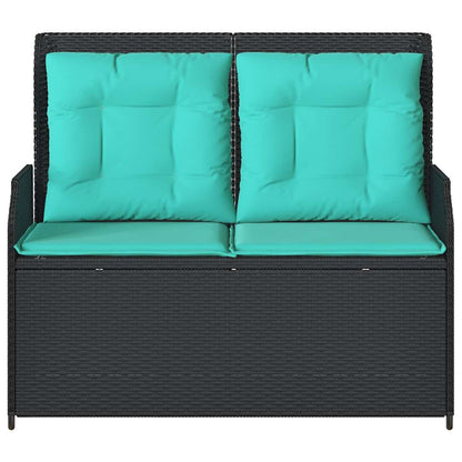 Panchina da giardino Nero polyrattan | homemem39