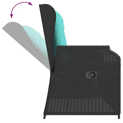 Panchina da giardino Nero polyrattan | homemem39