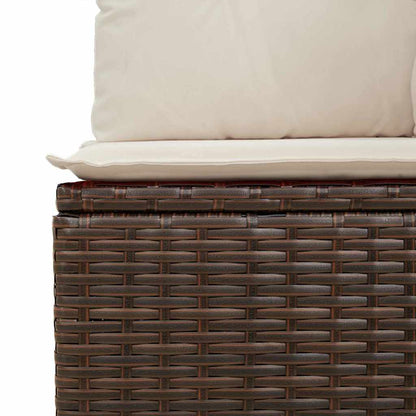 Panchina da giardino con cuscino Marrone Poly Rattan - homemem39