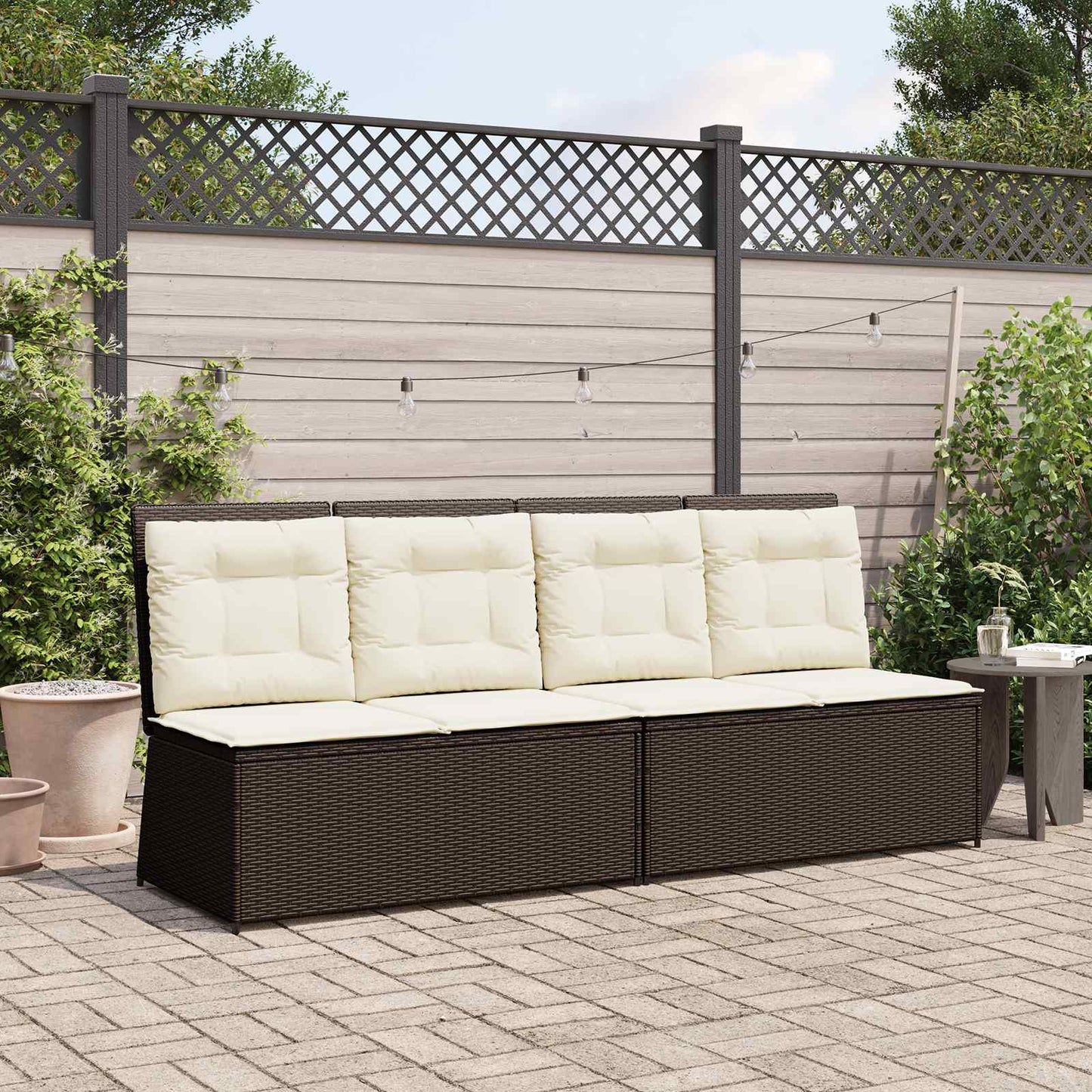 Panchina da giardino Marrone polyrattan