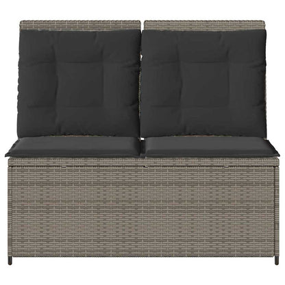 Panchina da giardino con cuscino Grigio Poly Rattan - homemem39