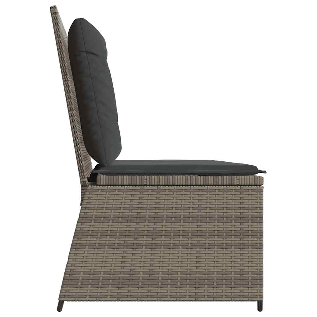Panchina da giardino con cuscino Grigio Poly Rattan - homemem39