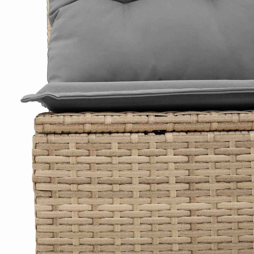 Panchina da giardino con cuscino Beige Poly Rattan - homemem39