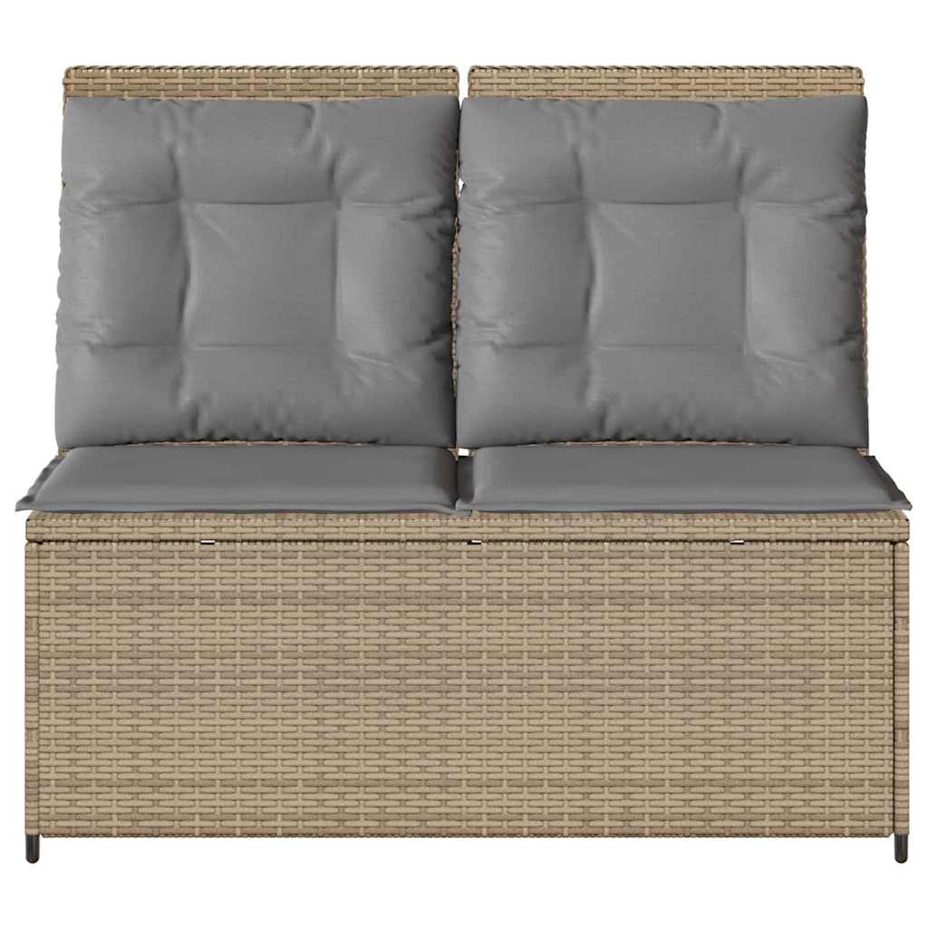 Panchina da giardino con cuscino Beige Poly Rattan - homemem39