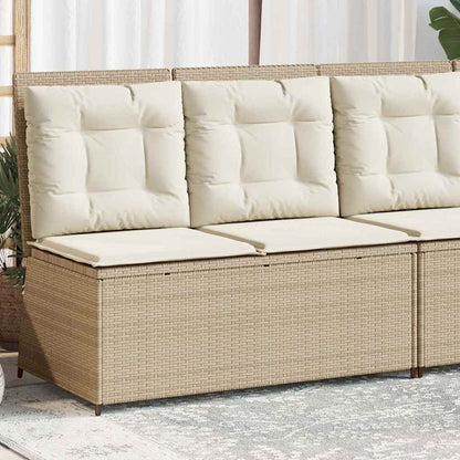 Panchina da giardino con cuscino Beige Poly Rattan - homemem39