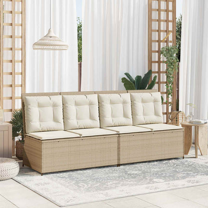 Panchina da giardino Beige polyrattan