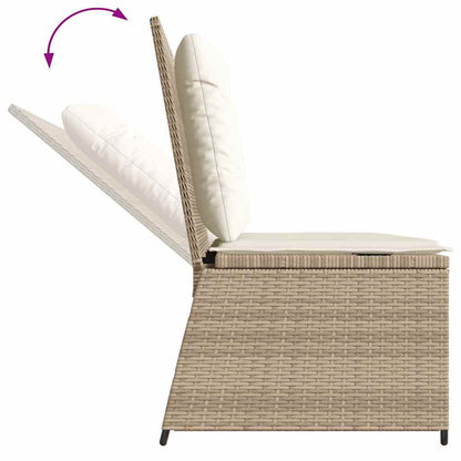 Panchina da giardino con cuscino Beige Poly Rattan - homemem39