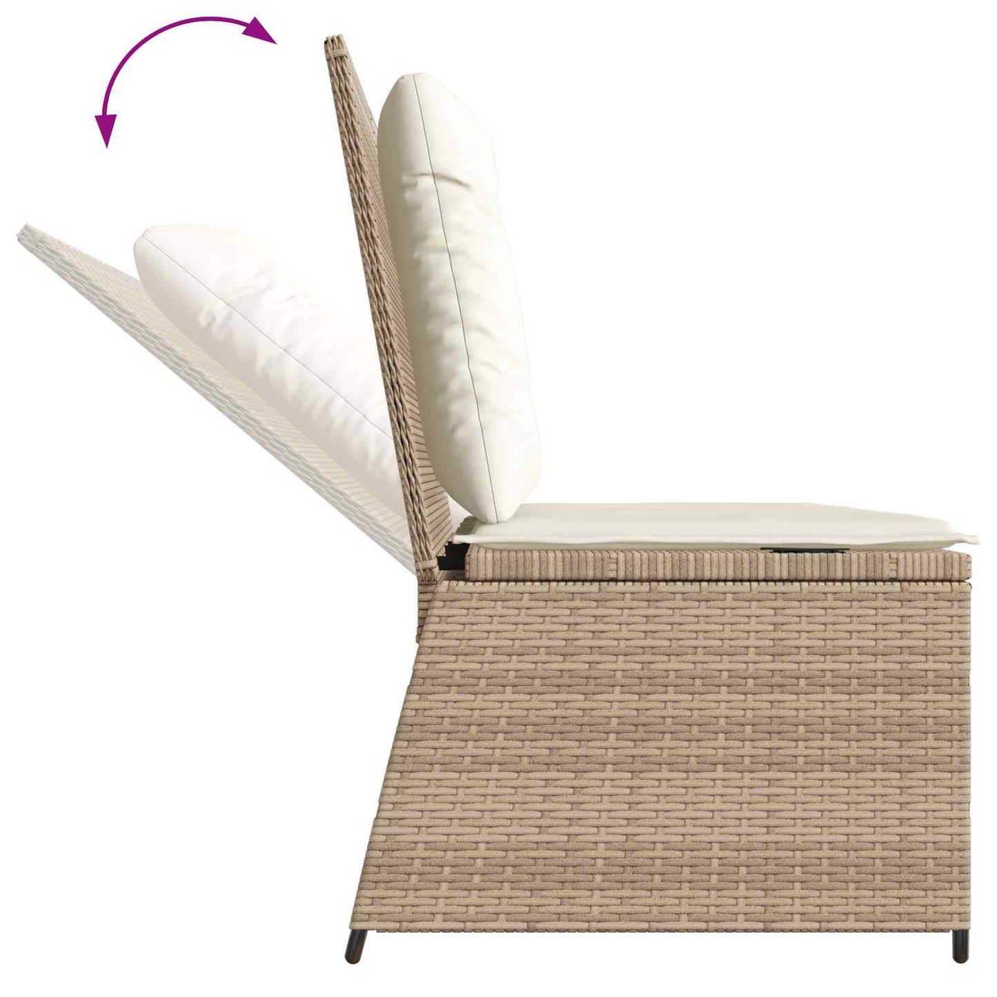 Panchina da giardino Beige polyrattan