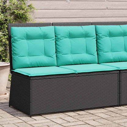 Panchina da giardino Nero polyrattan | homemem39