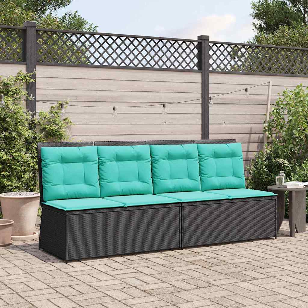 Panchina da giardino Nero polyrattan | homemem39