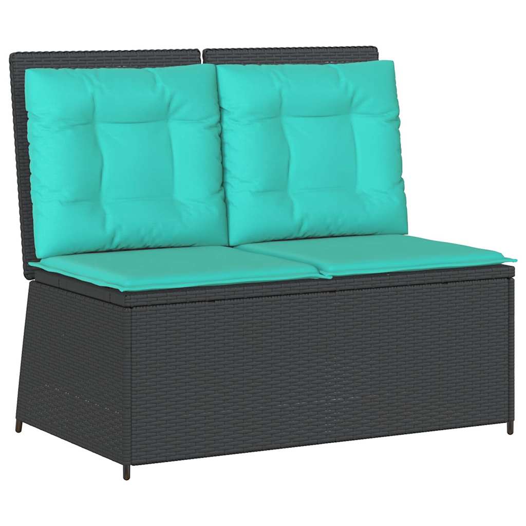 Panchina da giardino Nero polyrattan | homemem39