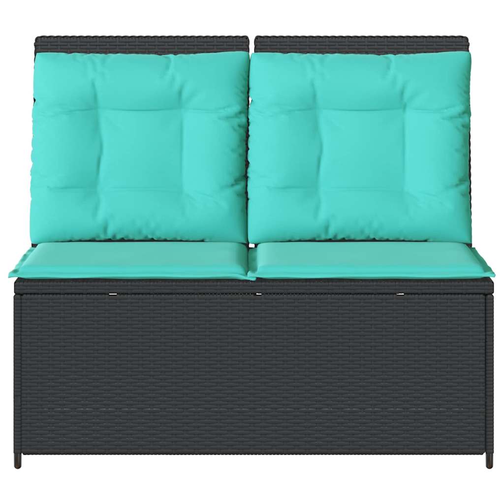 Panchina da giardino Nero polyrattan | homemem39