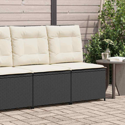 Divano da giardino con cuscino Nero Poly Rattan - homemem39
