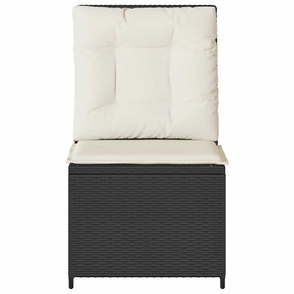 Divano da giardino con cuscino Nero Poly Rattan - homemem39