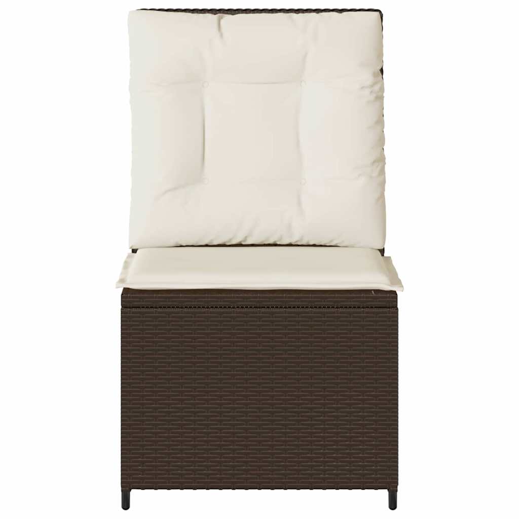 Divano da giardino con cuscino Nero e Bianco Crema polyrattan | homemem39