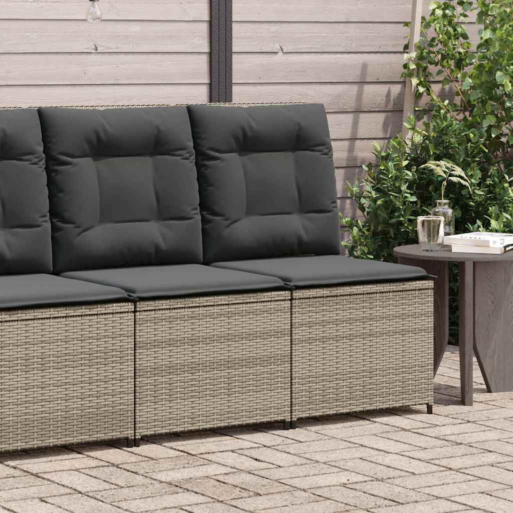 Divano da giardino con cuscino Grigio Poly Rattan - homemem39