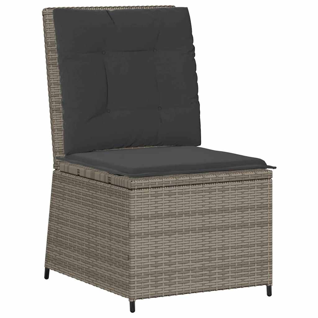 Divano da giardino con cuscino Grigio Poly Rattan - homemem39