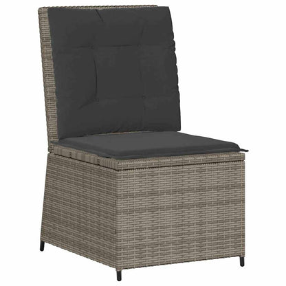 Divano da giardino con cuscino Grigio Poly Rattan - homemem39