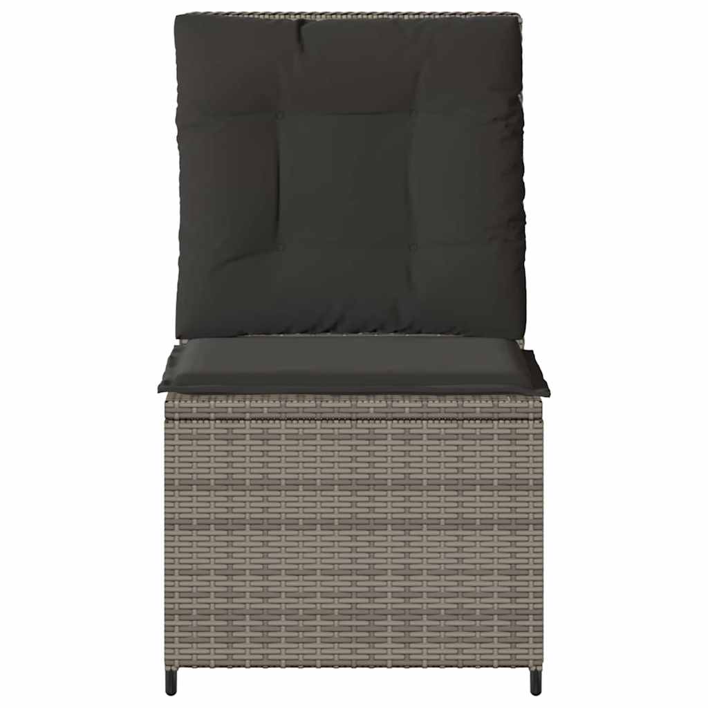 Divano da giardino con cuscino Grigio Poly Rattan - homemem39