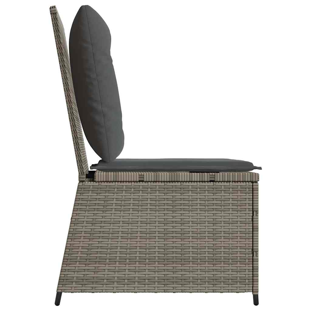 Divano da giardino con cuscino Grigio Poly Rattan - homemem39