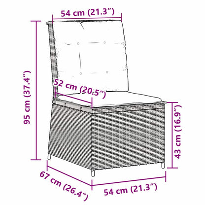 Divano da giardino con cuscino Grigio Poly Rattan - homemem39