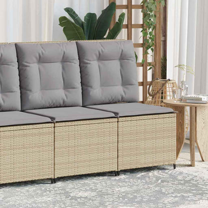 Divano da giardino con cuscino Beige Poly Rattan - homemem39