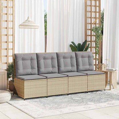 Divano da giardino con cuscino Beige Poly Rattan - homemem39