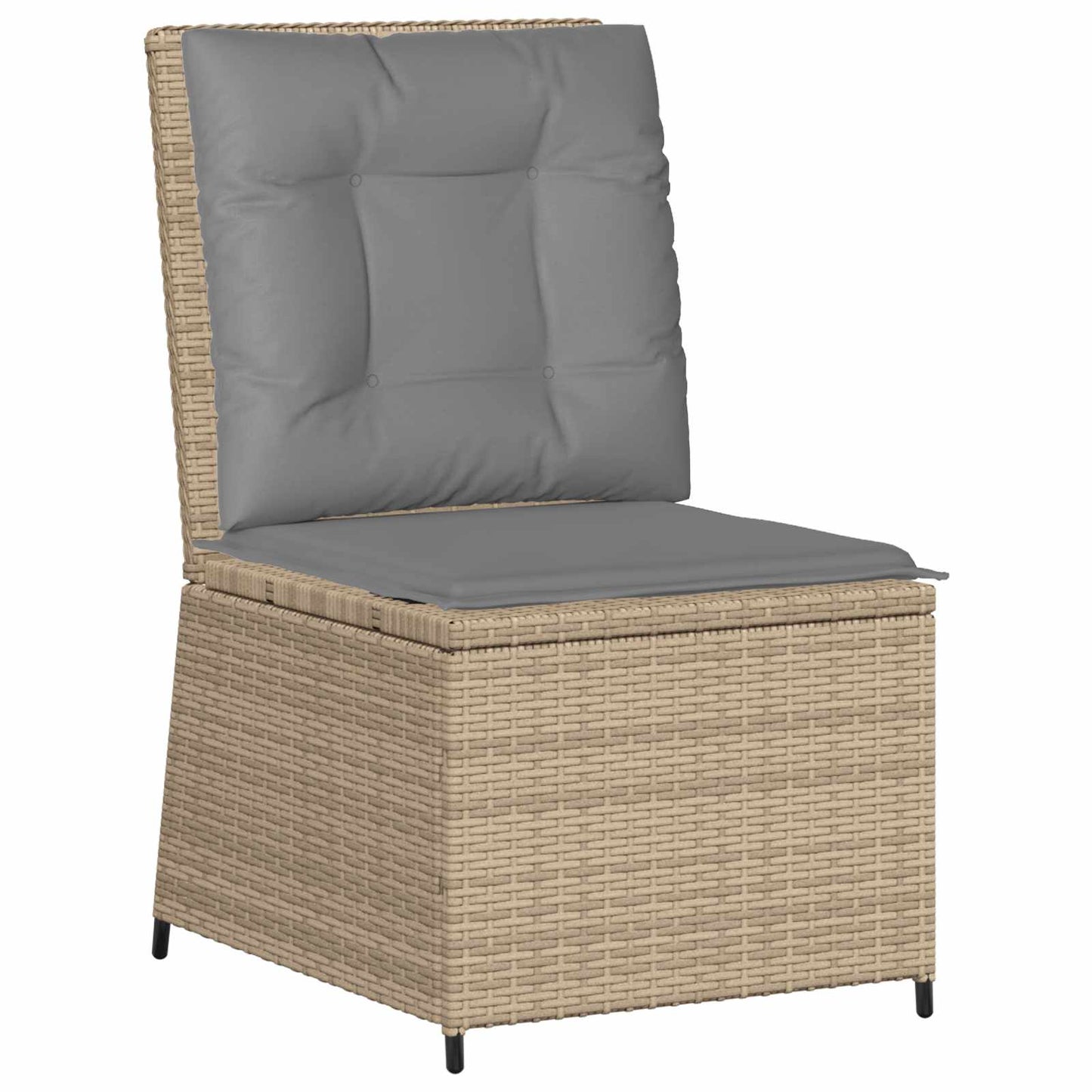 Divano da giardino con cuscino Beige e grigio polyrattan