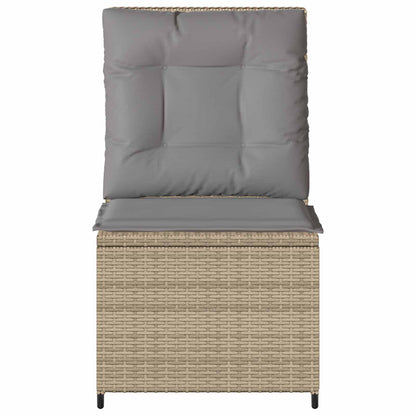 Divano da giardino con cuscino Beige e grigio polyrattan