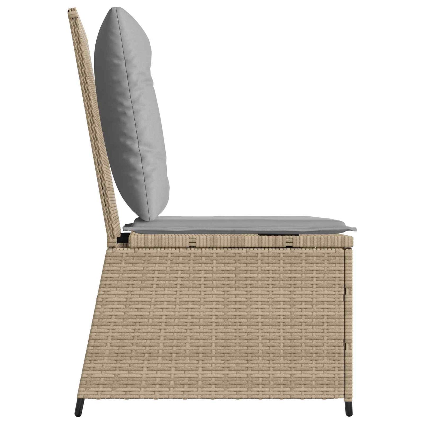 Divano da giardino con cuscino Beige e grigio polyrattan