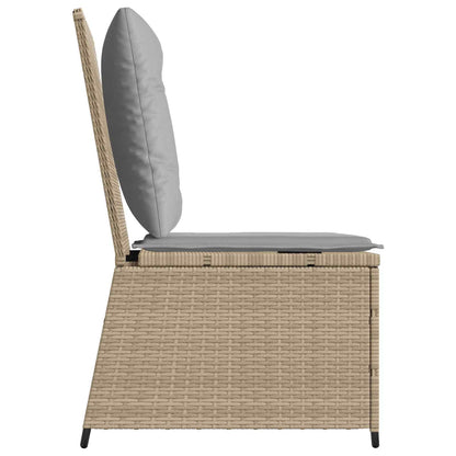 Divano da giardino con cuscino Beige e grigio polyrattan
