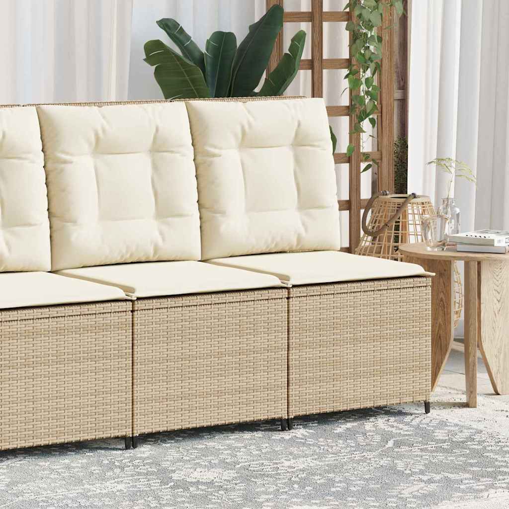 Divano da giardino con cuscino Beige Poly Rattan - homemem39
