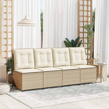 Divano da giardino con cuscino Beige Poly Rattan - homemem39