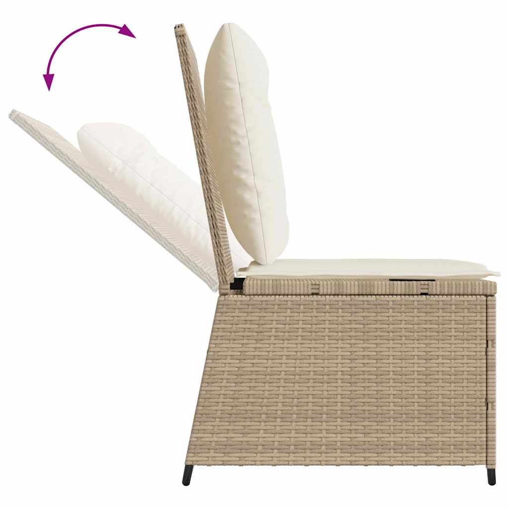 Divano da giardino con cuscino Beige Poly Rattan - homemem39