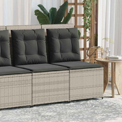Divano da giardino con cuscino Grigio chiaro Poly Rattan - homemem39