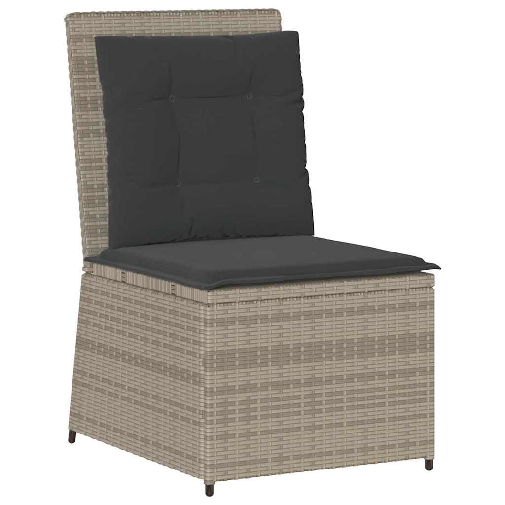 Divano da giardino con cuscino Grigio chiaro Poly Rattan - homemem39