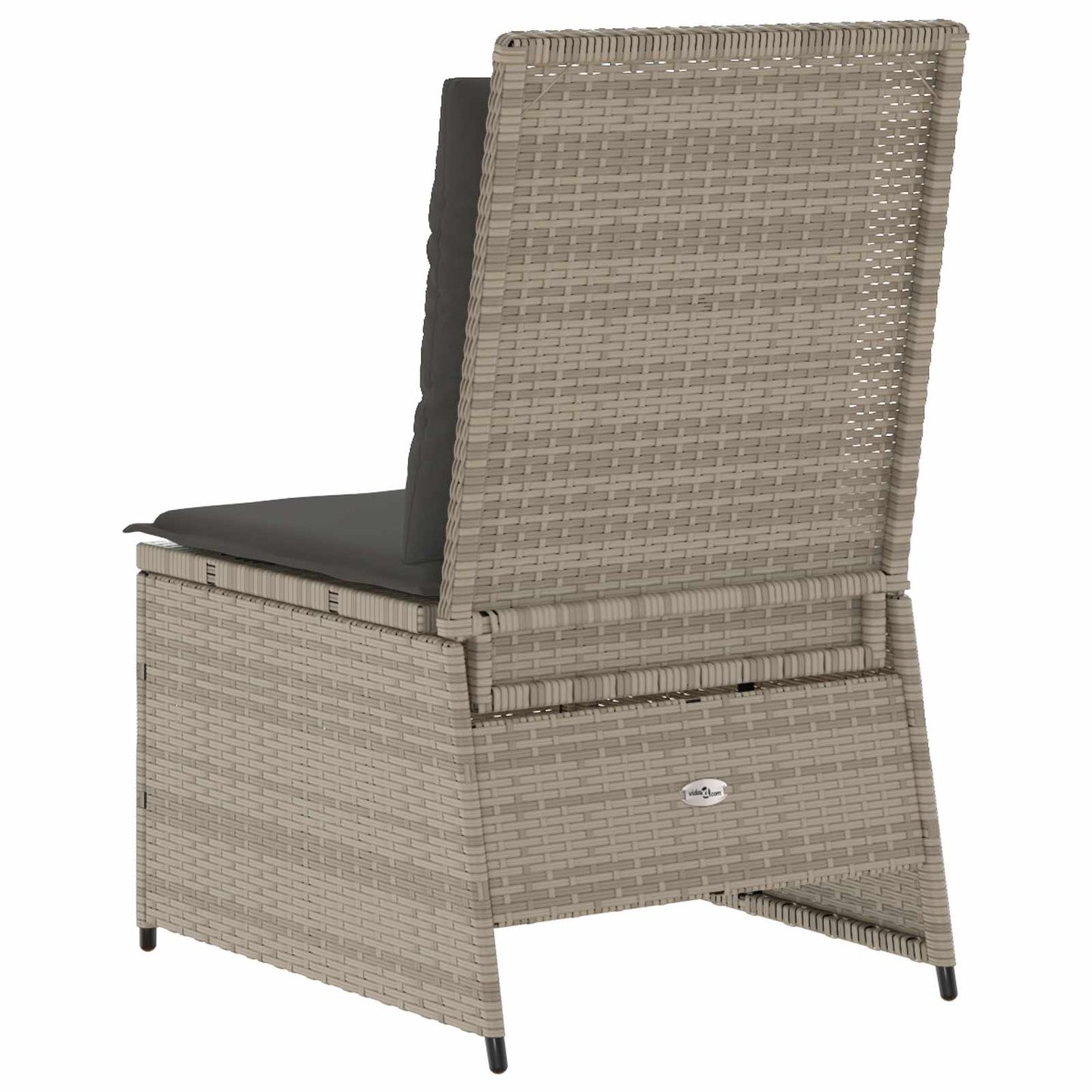 Divano da giardino con cuscino Grigio chiaro polyrattan