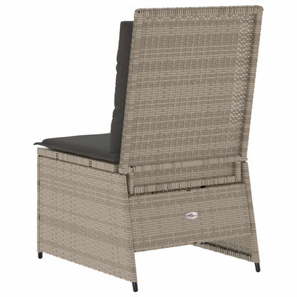 Divano da giardino con cuscino Grigio chiaro polyrattan