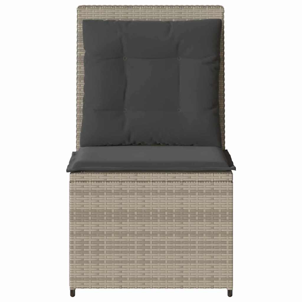 Divano da giardino con cuscino Grigio chiaro Poly Rattan - homemem39