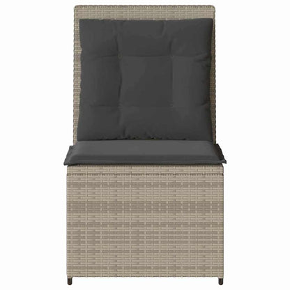 Divano da giardino con cuscino Grigio chiaro Poly Rattan - homemem39