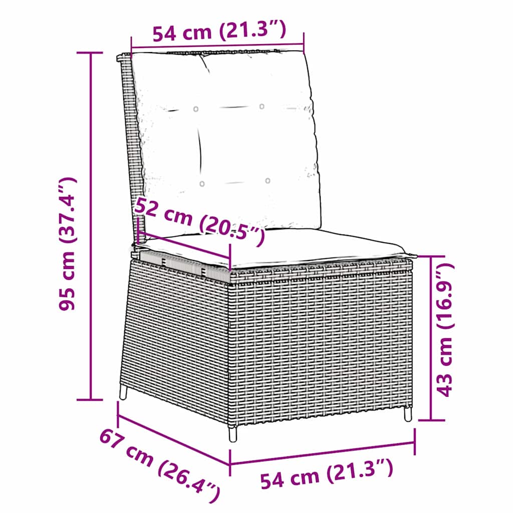 Divano da giardino con cuscino Grigio chiaro Poly Rattan - homemem39