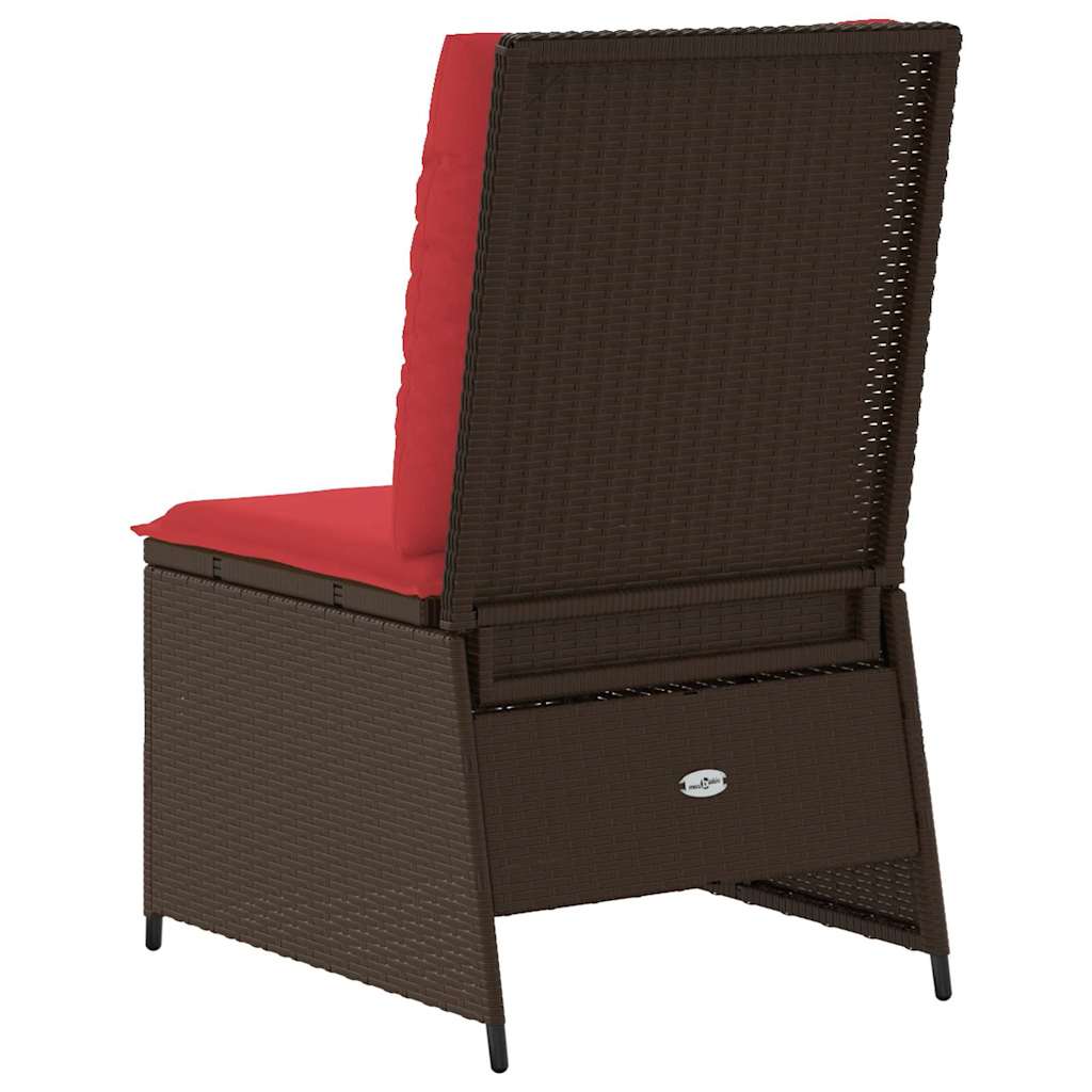 Divano da giardino con cuscino Marrone e Rosso polyrattan | homemem39
