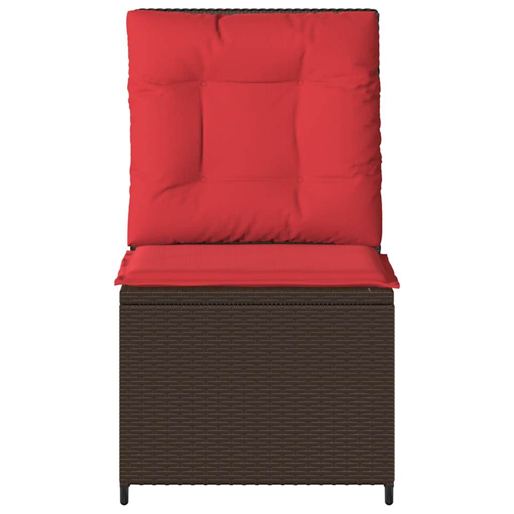 Divano da giardino con cuscino Marrone e Rosso polyrattan | homemem39
