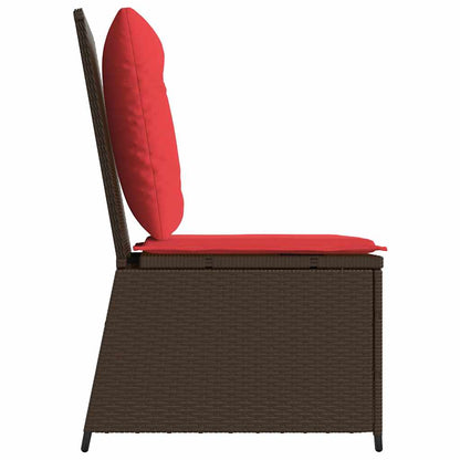 Divano da giardino con cuscino Marrone e Rosso polyrattan | homemem39
