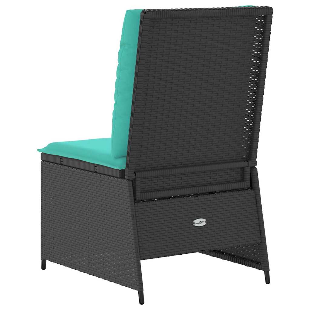Divano da giardino con cuscino Nero e Turchese polyrattan | homemem39