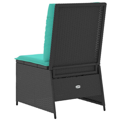 Divano da giardino con cuscino Nero e Turchese polyrattan | homemem39