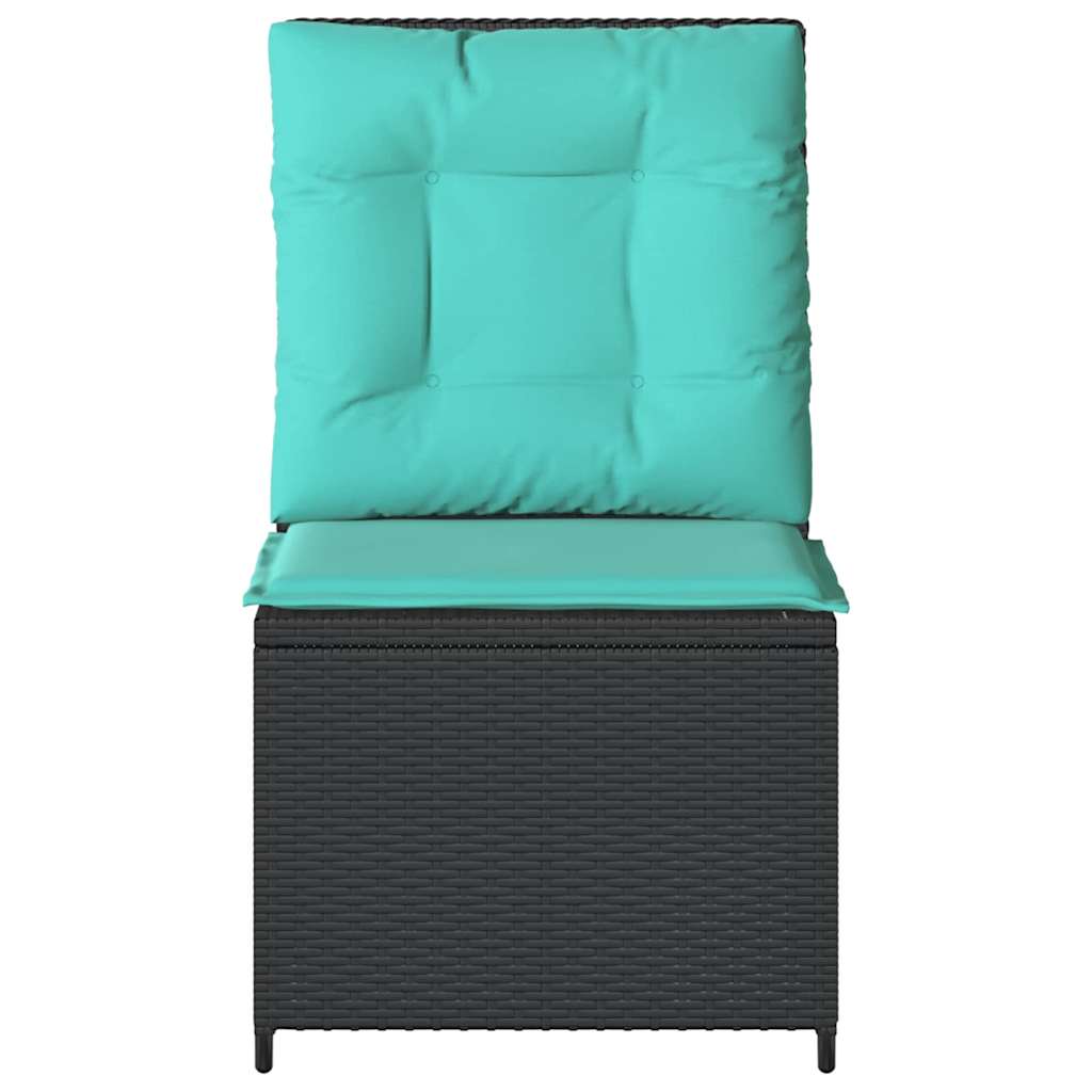 Divano da giardino con cuscino Nero e Turchese polyrattan | homemem39