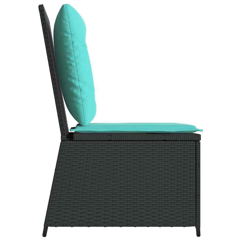 Divano da giardino con cuscino Nero e Turchese polyrattan | homemem39