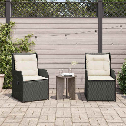 Panchina da giardino 2 pcs Nero polyrattan | homemem39
