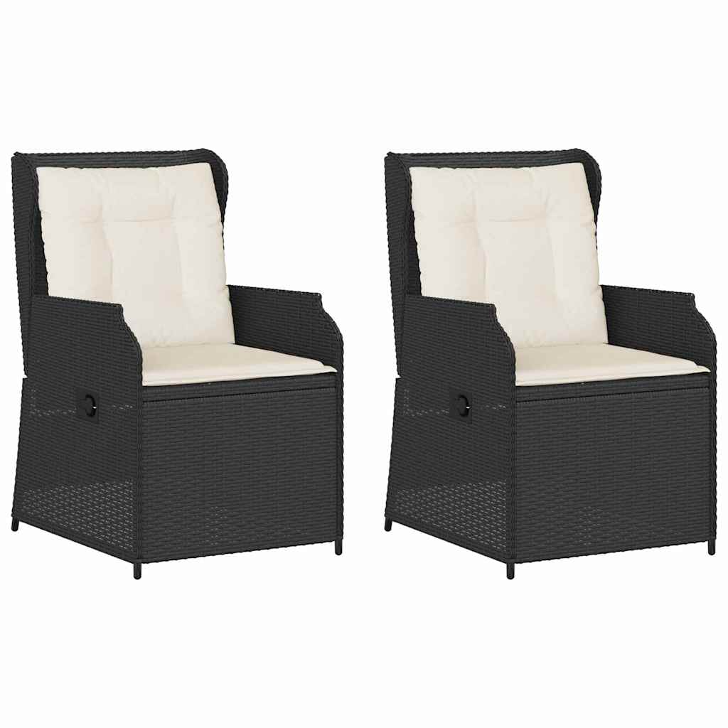 Panchina da giardino 2 pcs Nero polyrattan | homemem39